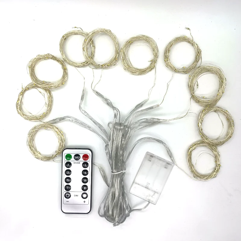 أضواء الستار LED الأزرق الجنية سلسلة أضواء مهرجان الإضاءة قوس قزح نافذة مصباح غرفة نوم المنزل الزفاف عيد الميلاد الديكور #5