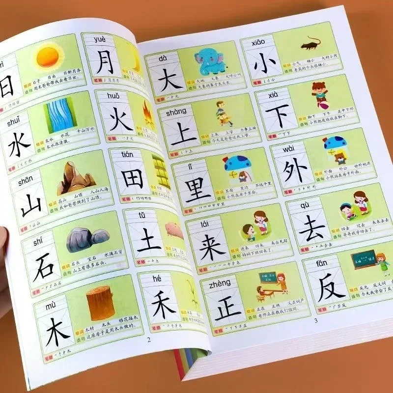 Preschool Learning Book 3000 Basics Chinese Characters Zi Education Literacy Books Children Reading Wordtextbook Notes Pinyin