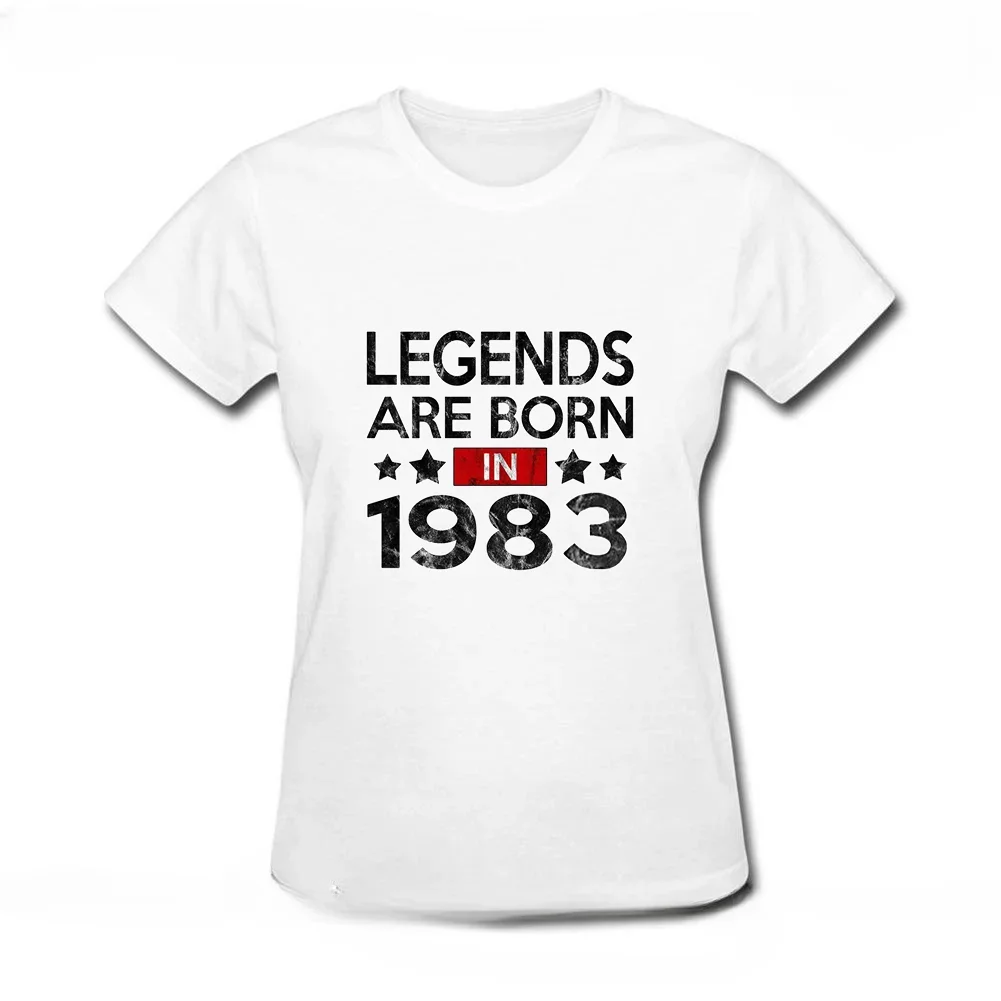 shirt 80s  Vintage Legends are Born in 1983 T shirts women Retro T- Apparel Birthday tshirt Hipster wife gifts Tops