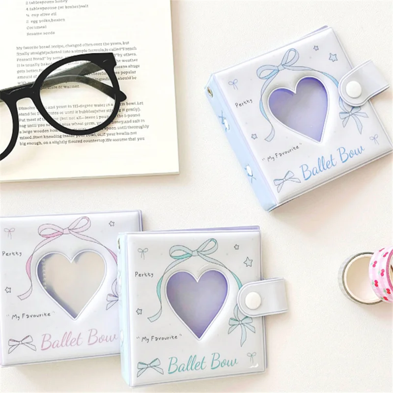 Simple Bow Style Three-hole A8 Loose-leaf Card Book Card Package 3 Inch Photo Card Card Book Postcard Collection Card Organizer