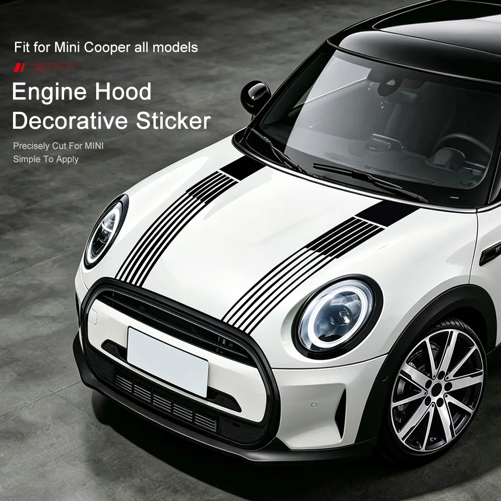 Car Engine Hood Bonnet Vinyl Decals Decor Stripes Stickers for Mini Cooper F56 R56 F60 F55 F54 R55 R60 J01 F66 Car Accessories