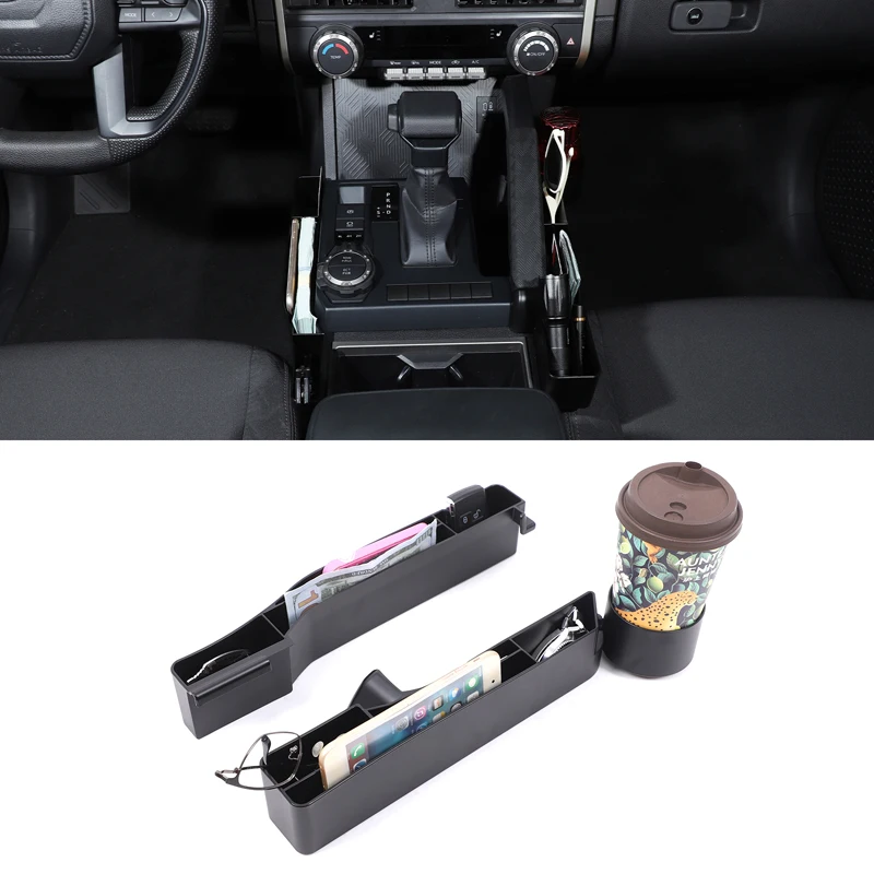 

For Toyota Tacoma 2024+ ABS Black car center gear storage box water cup seat car interior decoration accessories LHD