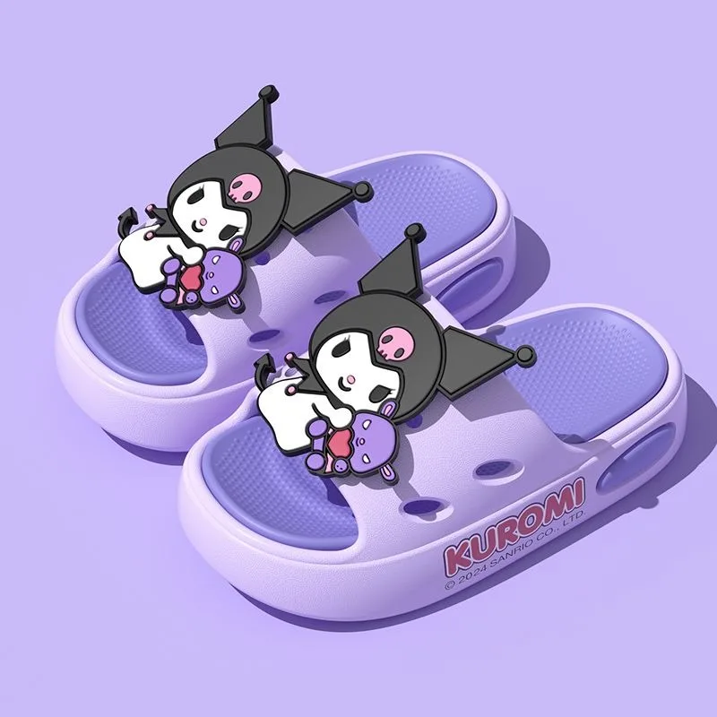 

New Sanrio Slippers Kuromi Summer Outdoor High-looking EVA Anti-slip and Odor-resistant Indoor Home Children's Slippers