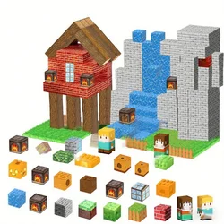 Magnetic Building Blocks Mine World Cube Magnet Set for Kid Age 3+ DIY Model Children Exercise thinking and Creativity Gift Doll