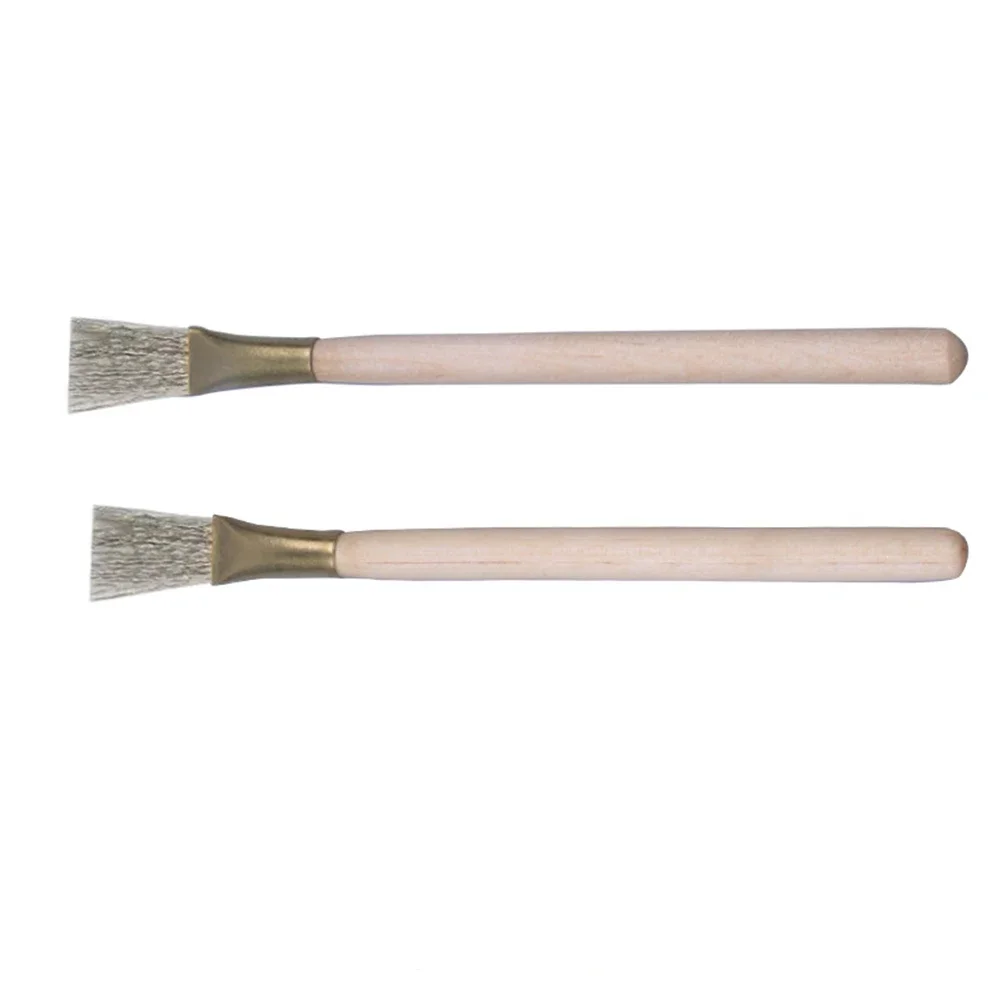 Ceramic Clay Handmade Brushes  Set Of 2 With Wooden Handle  Excellent Workmanship  Enhance Your Artistic Skills