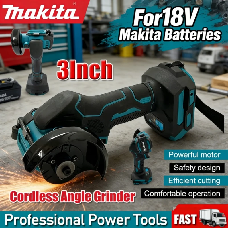 

Аккумуляторная угловая шлифмашина Makita 3 дюйма, беспроводная угловая шлифмашина 3 дюйма, электрический отрезной инструмент, циркулярная пила, электроинструмент 18В