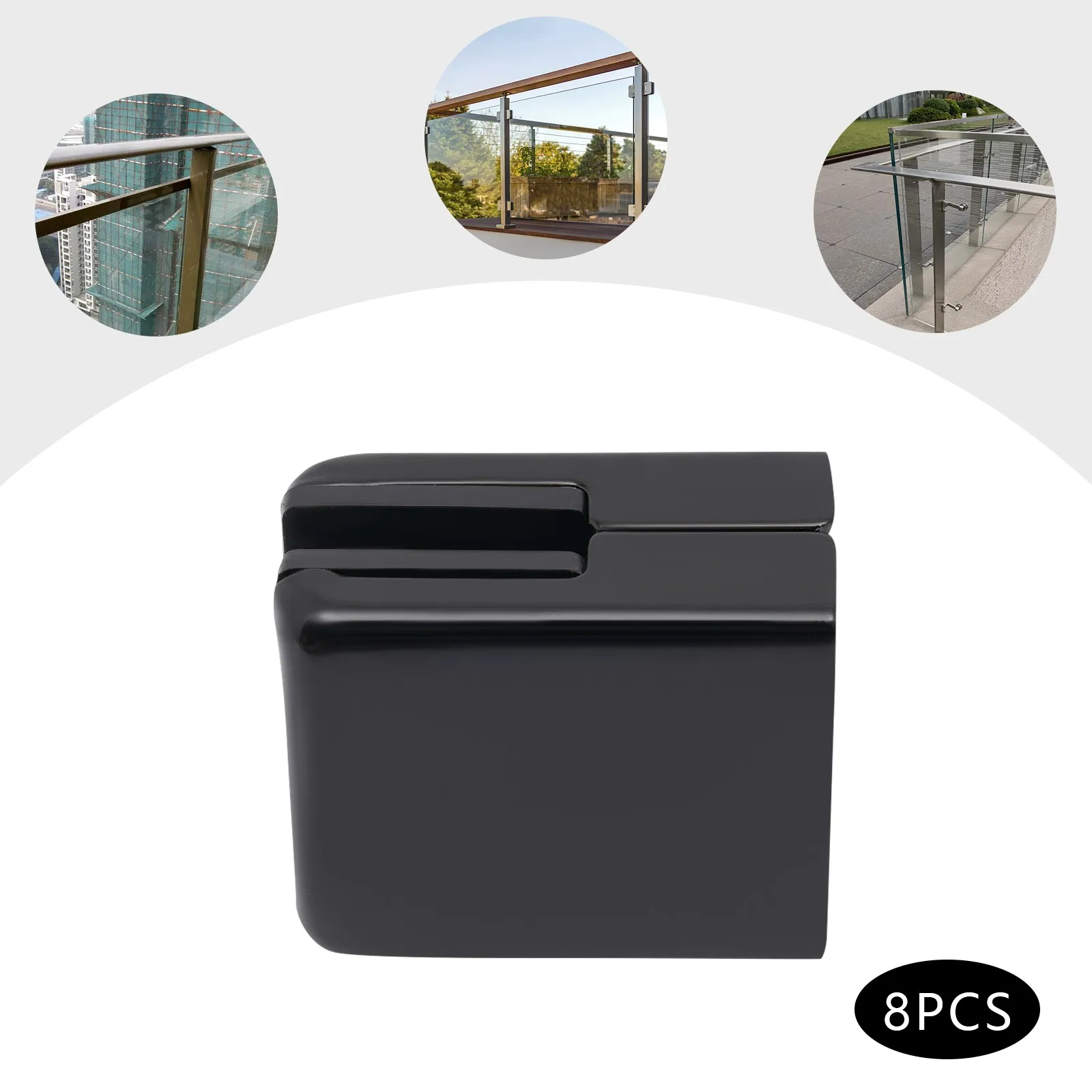 

Набор из 8 черных зажимов для стекла (8-10 мм, квадратные) для крепления стеклянных дверных панелей