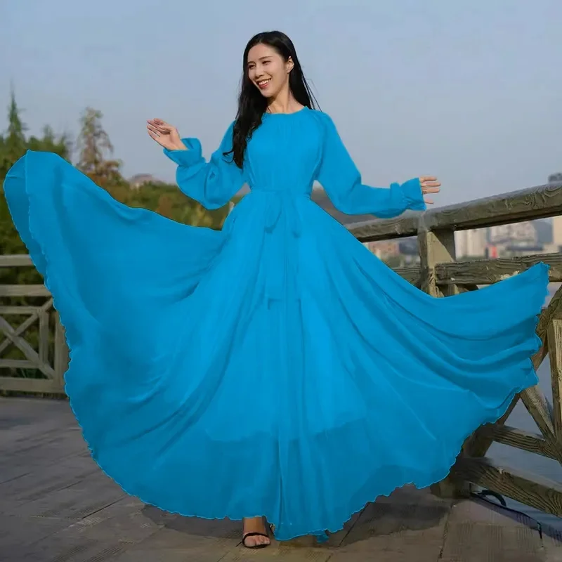 Maxi Dress Women\'s Sundress Abaya Dubai Chiffon Muslim Dresses 2026 New African Turkey Islam Kaftan Robe Long Dresses Vestidos