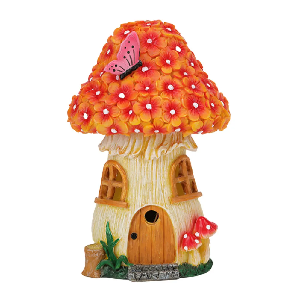 Mushroom Decorative Lamp Garden Lights Figurine Miniature Statue Landscape Solar