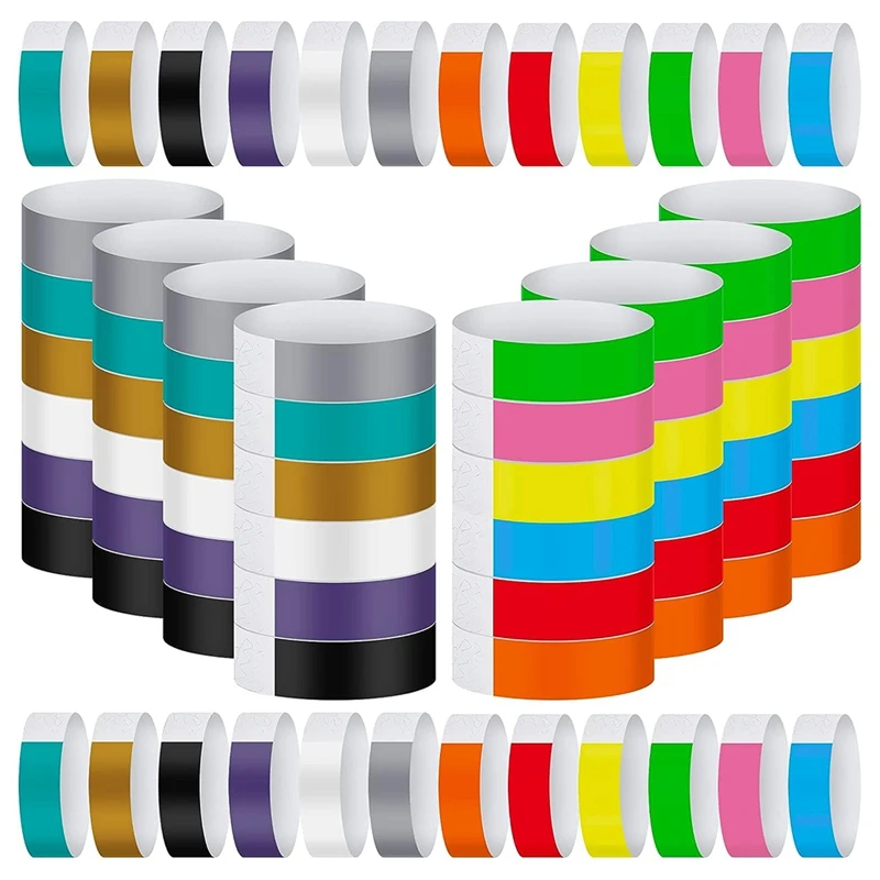 

1200Pcs Waterproof Hand Bands Neon Wrist Bands For Events Concert Wristband Adhesive Wristband For Party Colours High Guality