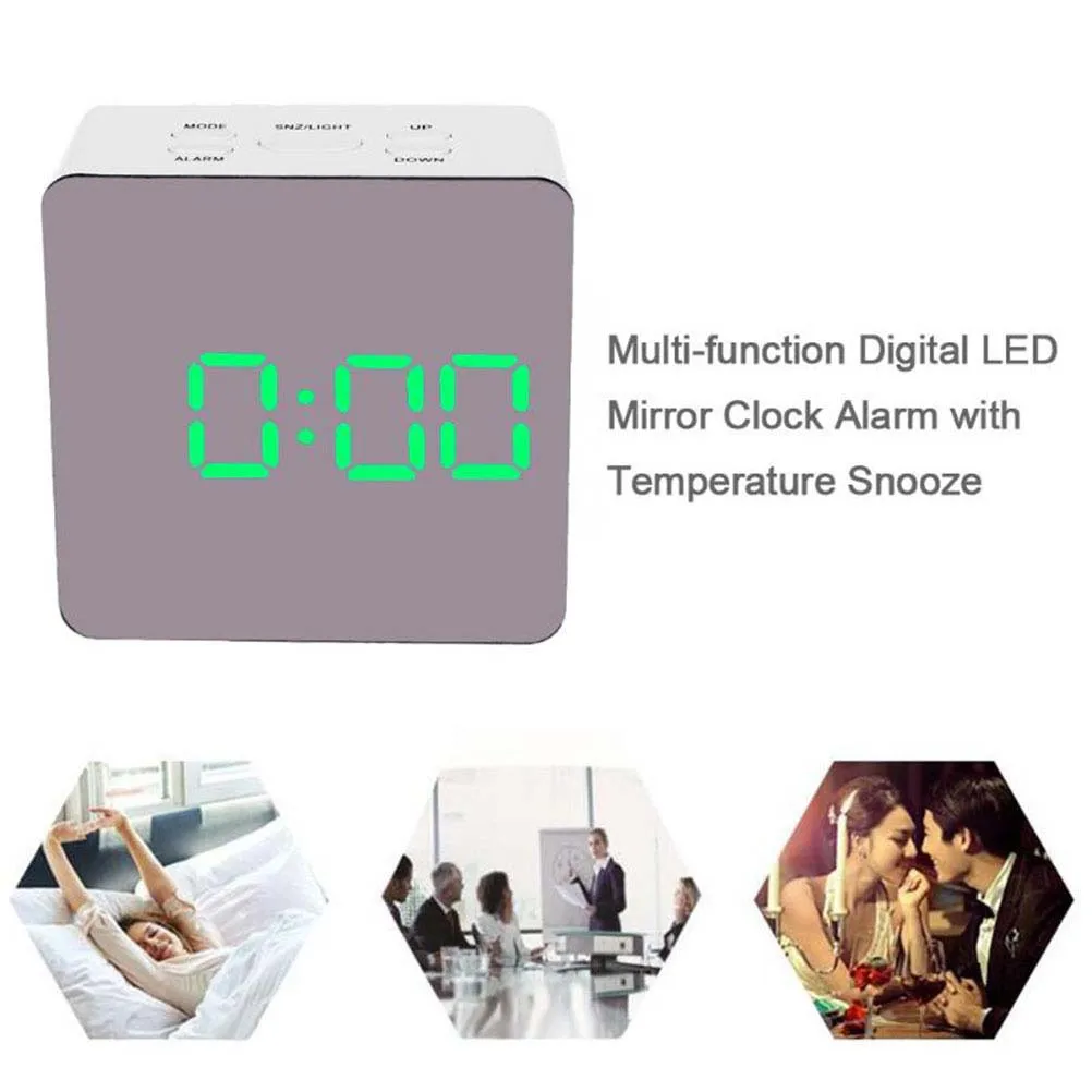

alarm clock mirror clock digital clock clock with temperature led clock