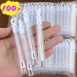 100/10Pcs Mini Bubble Tube Soap Bottle Transparent Love Heart Empty Bubbles Wand Baby Shower Birthday Wedding Party Decor Favors