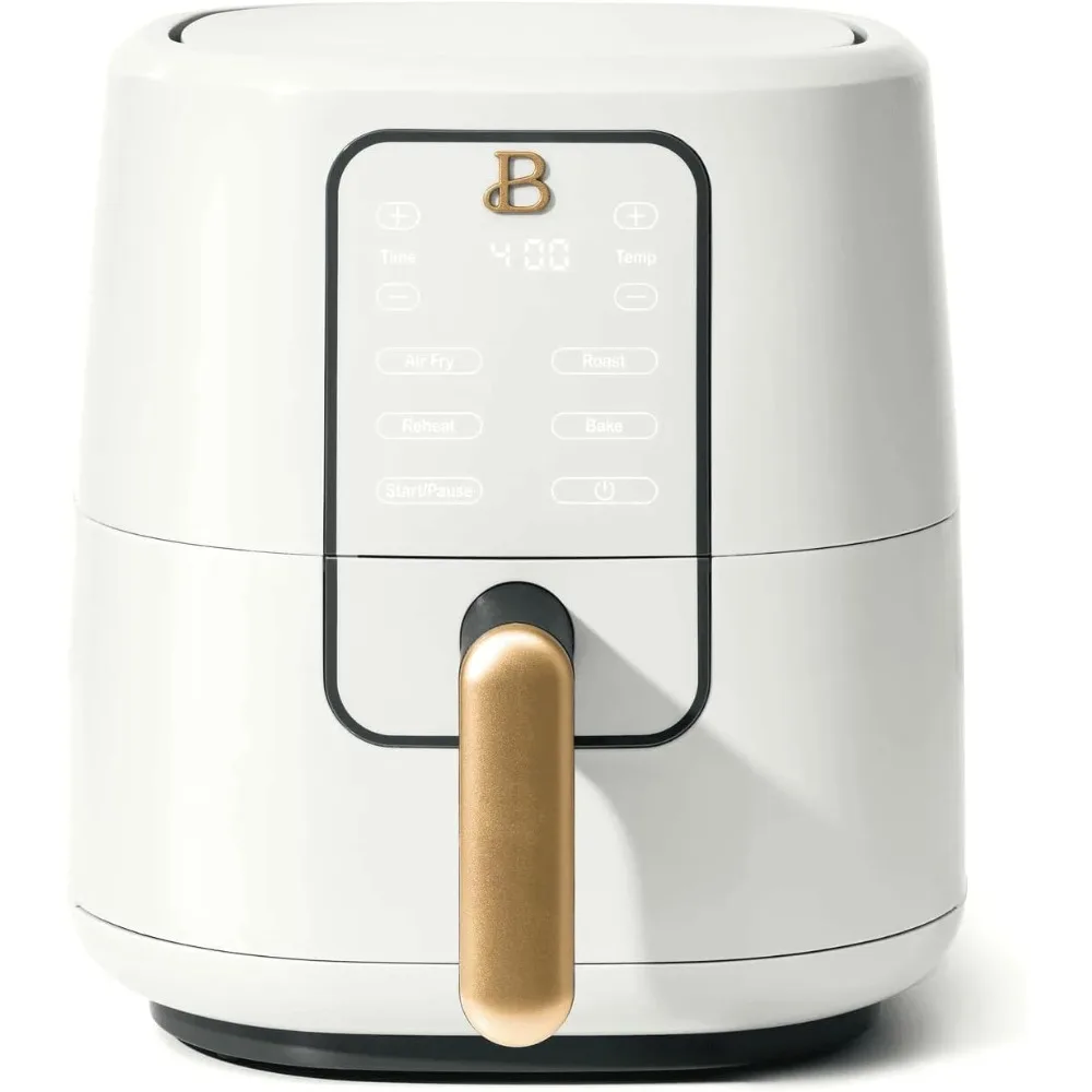 Economia de espaço Design Air Fryer, Menos Gordura, Temp ajustável, Máquina de lavar louça segura, 4 Presets, 3 Qt, 4 Pressione