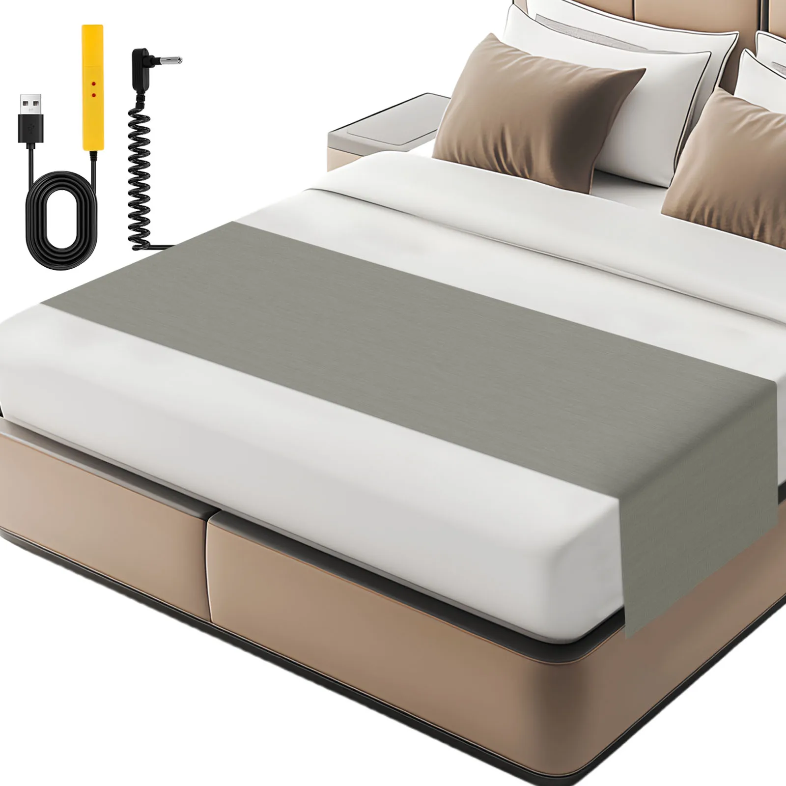 ملاءة سرير التأريض حصيرة التأريض مع 10% ألياف فضية وقطن عضوي 90% لنوم أفضل وتقليل التوتر