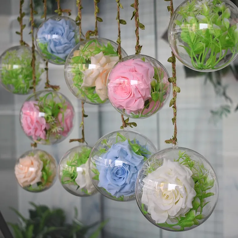 투명 DIY 쥬얼리 플라스틱 공 장식 매달려 장식품을 작성 크리스마스 트리 오픈 볼 상자 선물 웨딩 파티