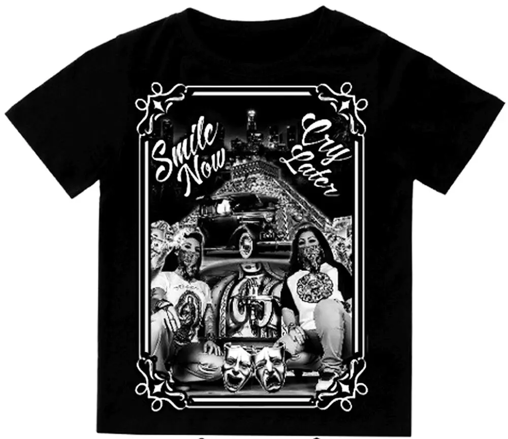 Smile Now Cry Later Mens T-Shirt Print On Shaka Wear Heavyweight Tee High Quality 100%Cotton Short Sleeve