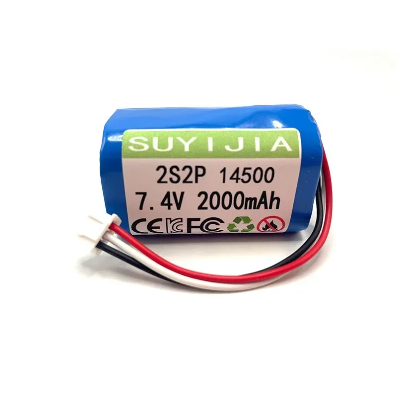 14500 7,4 V 2S2P 2000mAh con batería de iones de litio BMS para juguetes coches de Control remoto máquinas de canto Radios altavoces pequeños