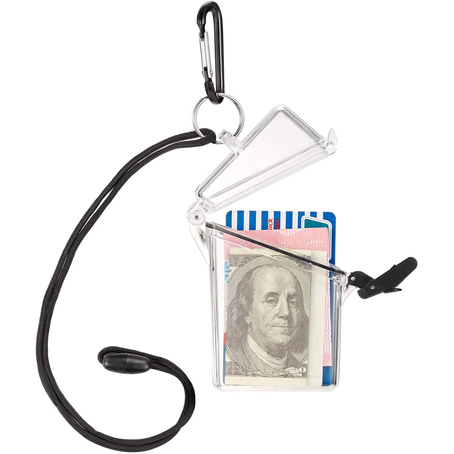 Waterproof ID Card Badge Holder Case Sports Case with Lanyard and Keychain Surfing Accessories