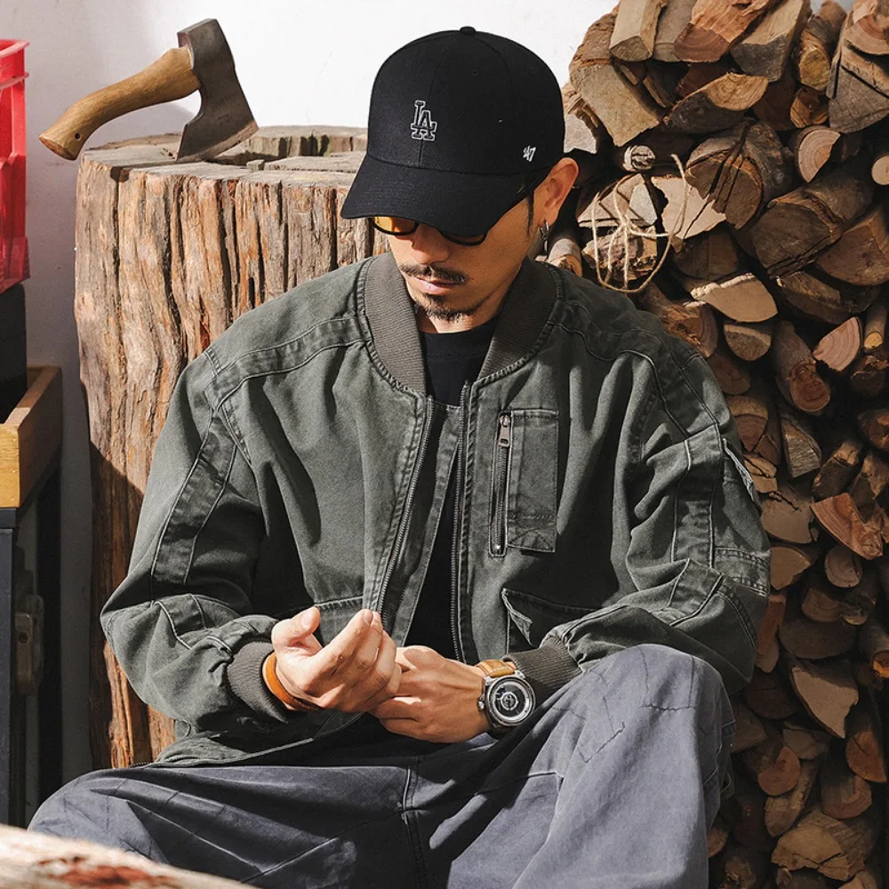 

Новая потертая куртка в американском стиле в стиле ретро мужская весна и осень, рабочая куртка Amekaki.