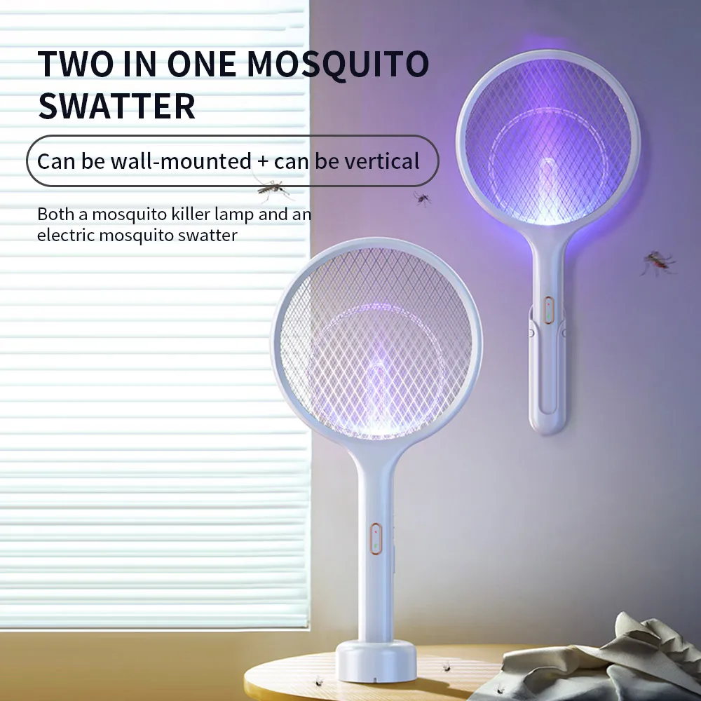 

3500V 2 In1 Mosquito Killer Lamp Multicunctional Angle Adjustable Bug Zapper Electric USB Rechargeable Mosquito Fly Bat Swatter