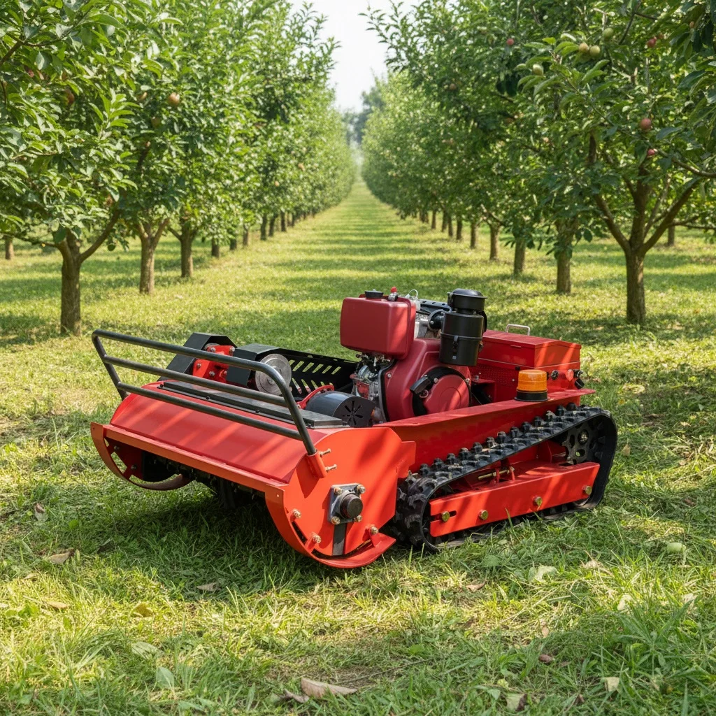 Diesel Forestry Mulcher Tractor Forestry Remote Control Industrial All Terrain Lawn Mower for Slope Mountain Grass Cutting