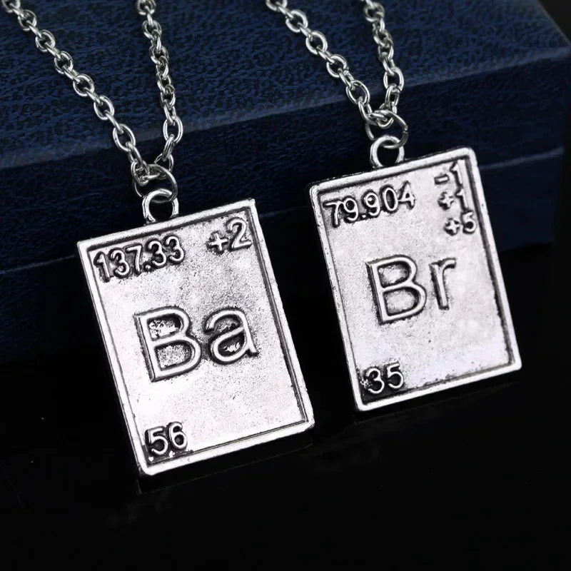 Simplicity Personality Minimalist Lifeless Poison Master Chemical Symbol Br Ba Pendant Brother Couple Necklace Jewelry Wholesale