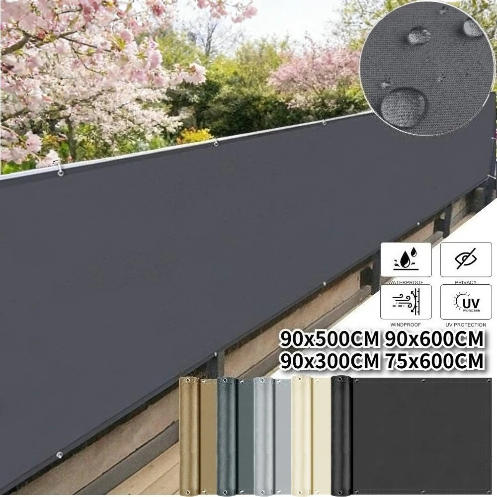 Balcony Privacy Screen Fence Waterproof Windscreen with Grommets for Porch Deck Outdoor Patio Backyard Patio Pergola Shade Cover