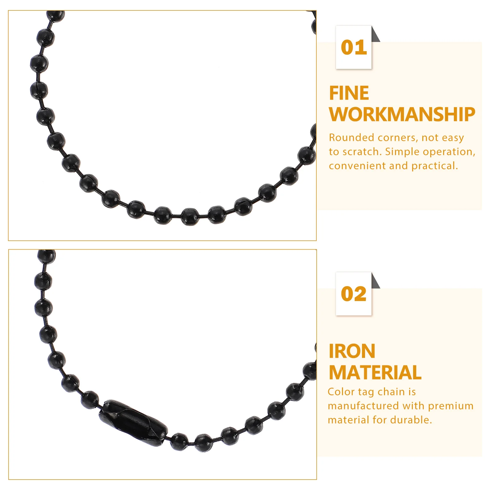 

100 Pcs Bead Chain Material Keychain Colorful Jewelry Ball Chains for Crafts The Necklace Making Small