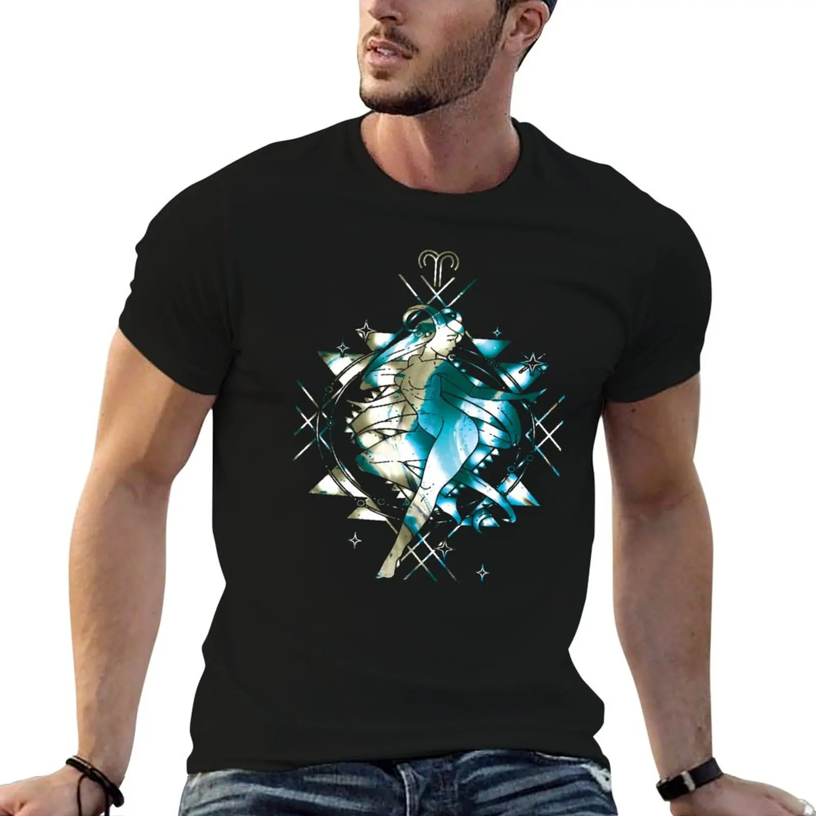 Aries zodiac sign T-Shirt sweat Aesthetic clothing Men's t-shirts