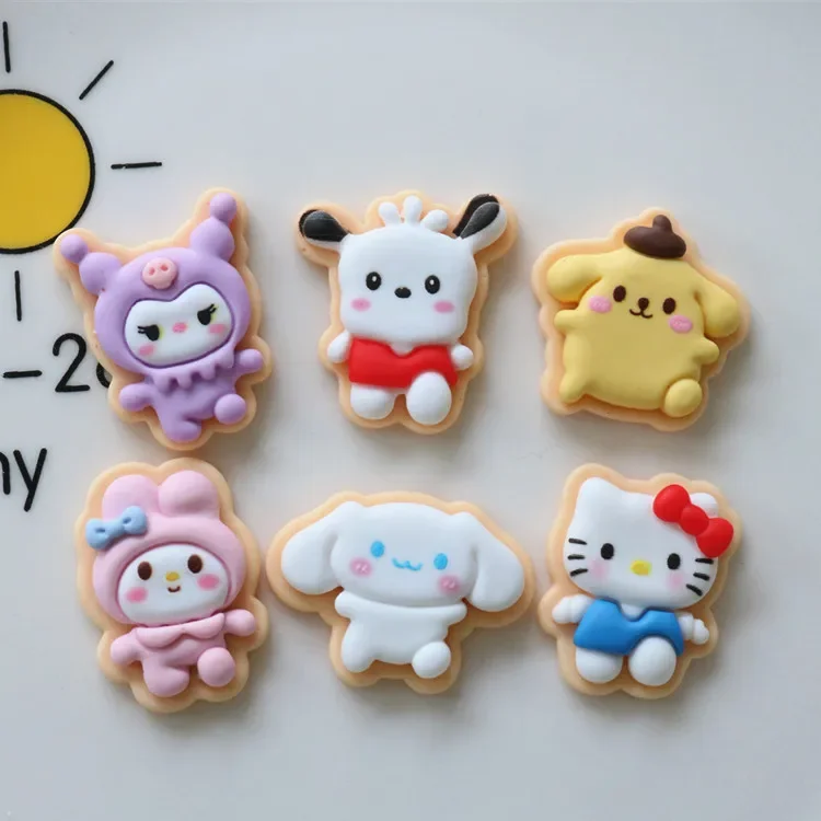 5pcs miniso series sanrio cartoon resin flatback cabochons diy crafts materials jewelry making charms