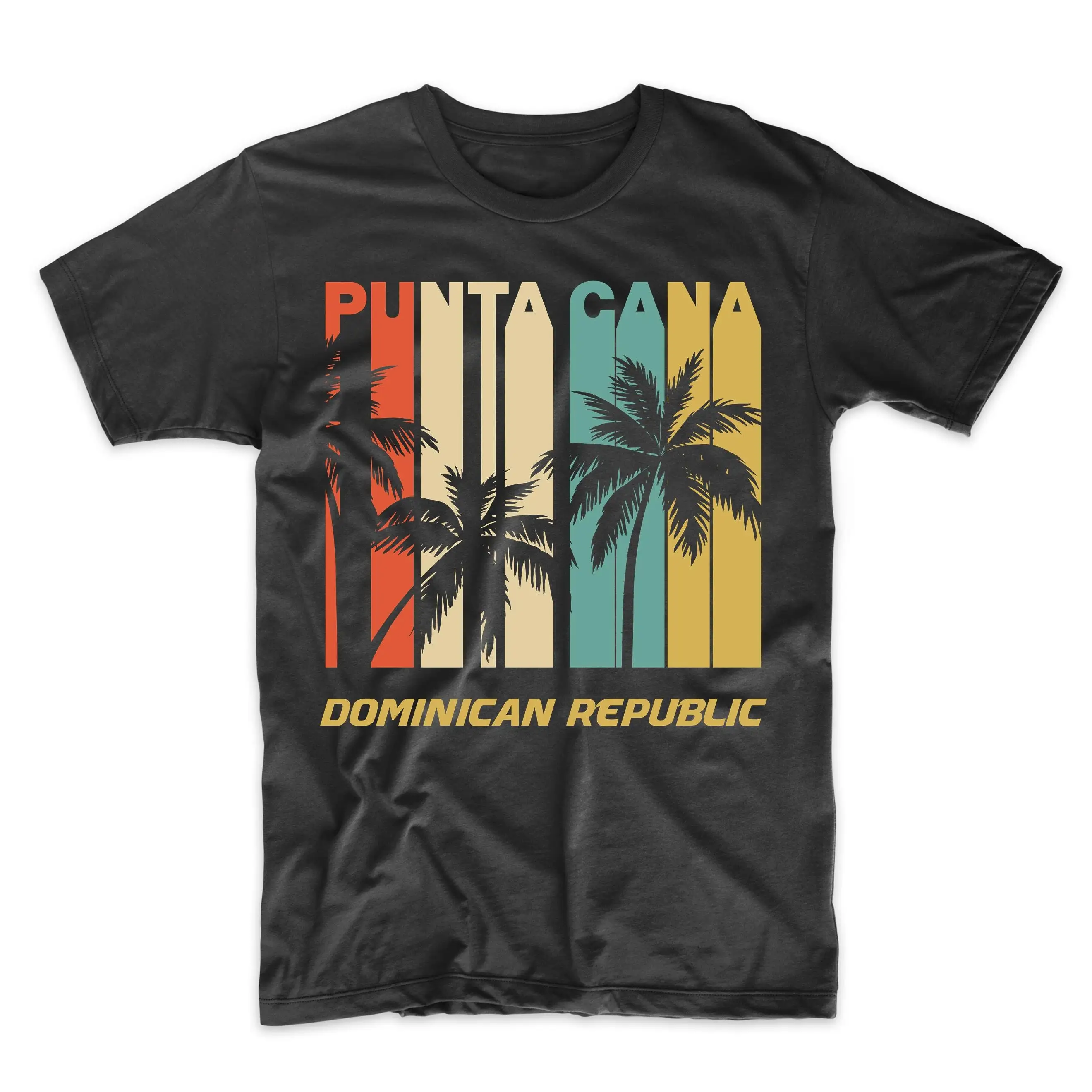 Retro Punta Cana Dominican Republic Palm Trees Vacation T Shirt Men'S