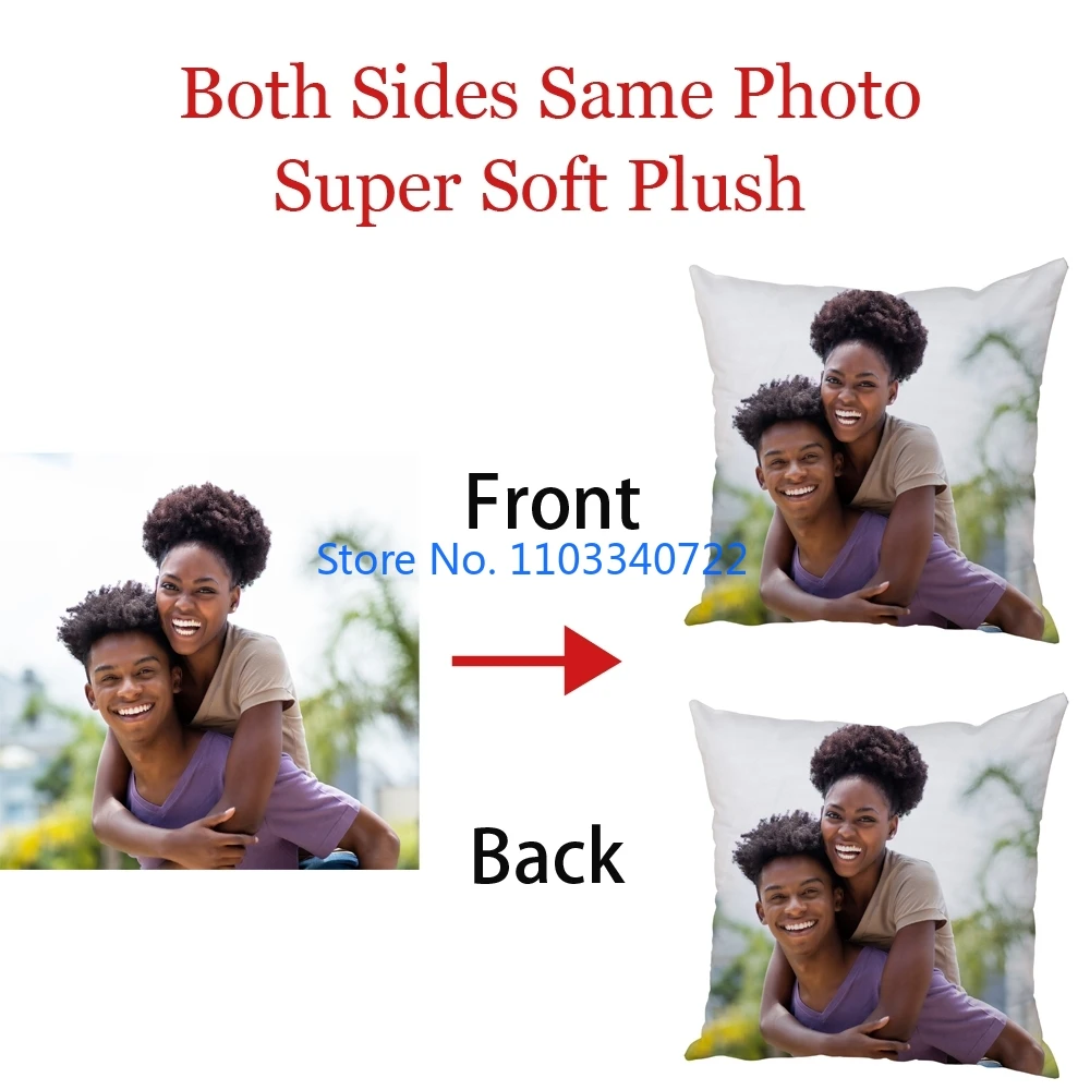 Link Custom 3D Print Pet Personal Life Photos Gift Cushion Cover Pillow case Short Plush 45x45cm Sofa Home Decoration