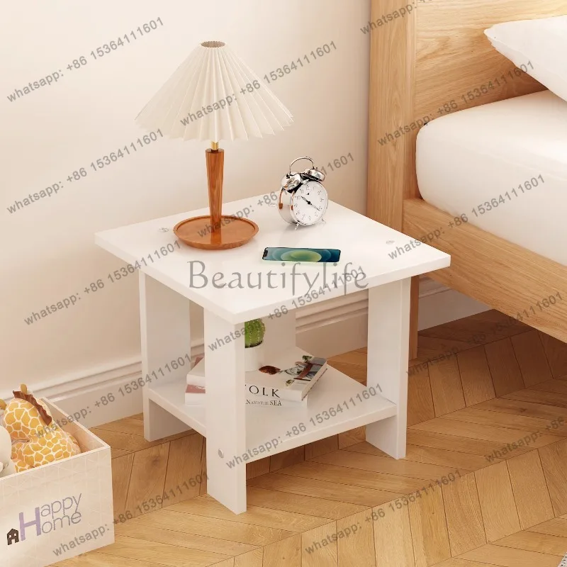 FG Simple Bedroom Bedside Table Mobile Coffee Luxury Storage Nightstand Computer Cheap Wood Unique Mesitas De Noche Salon Furnit
