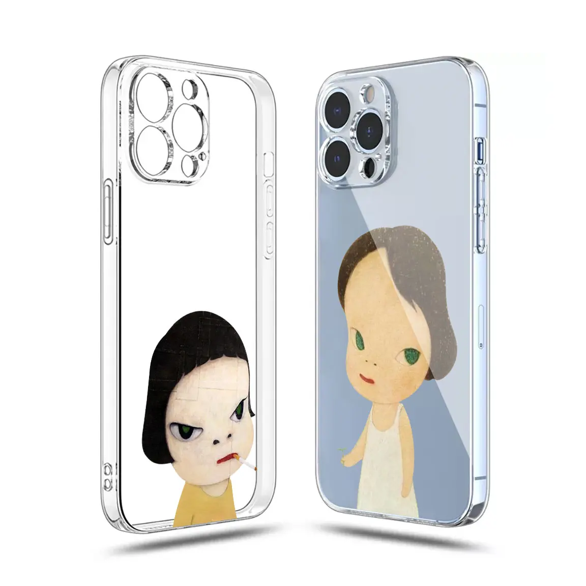 Yoshitomo Nara Art Phone Case For iPhone 15 14 13 12 11 Mini Pro Max X XR XSMax 6S 6 7 8 Plus SE20 Transparent Cover