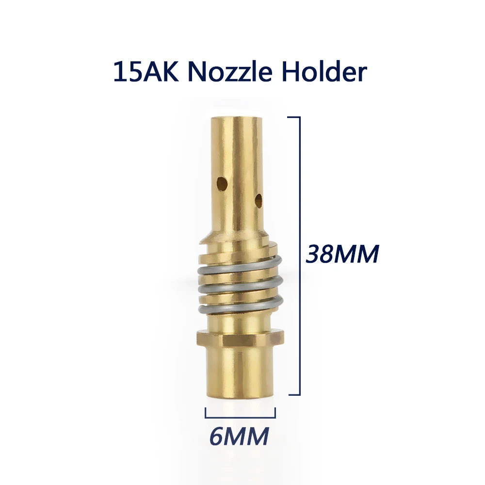 Soporte de boquilla de Gas de 15AK con resorte de boquilla para MIG/MAG, soporte de punta de contacto de antorcha de soldadura MB 15AK, pistola de soldadura