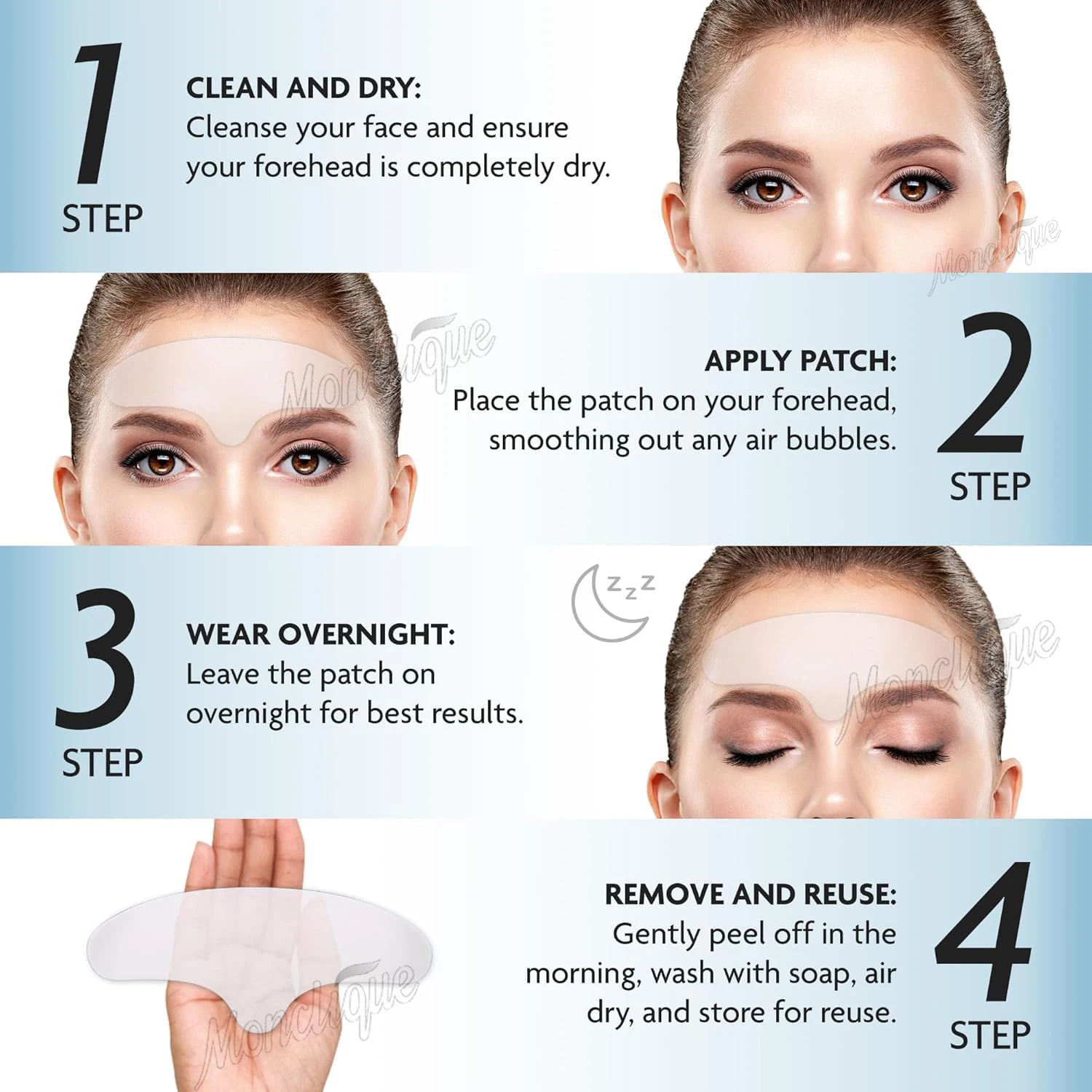 قابلة لإعادة الاستخدام سيليكون بقع الجبين التجاعيد التصحيح تفتيح الجبين التجاعيد لصقة هلامية مكافحة Rimpel منصات ملصقات العناية ببشرة الوجه #5