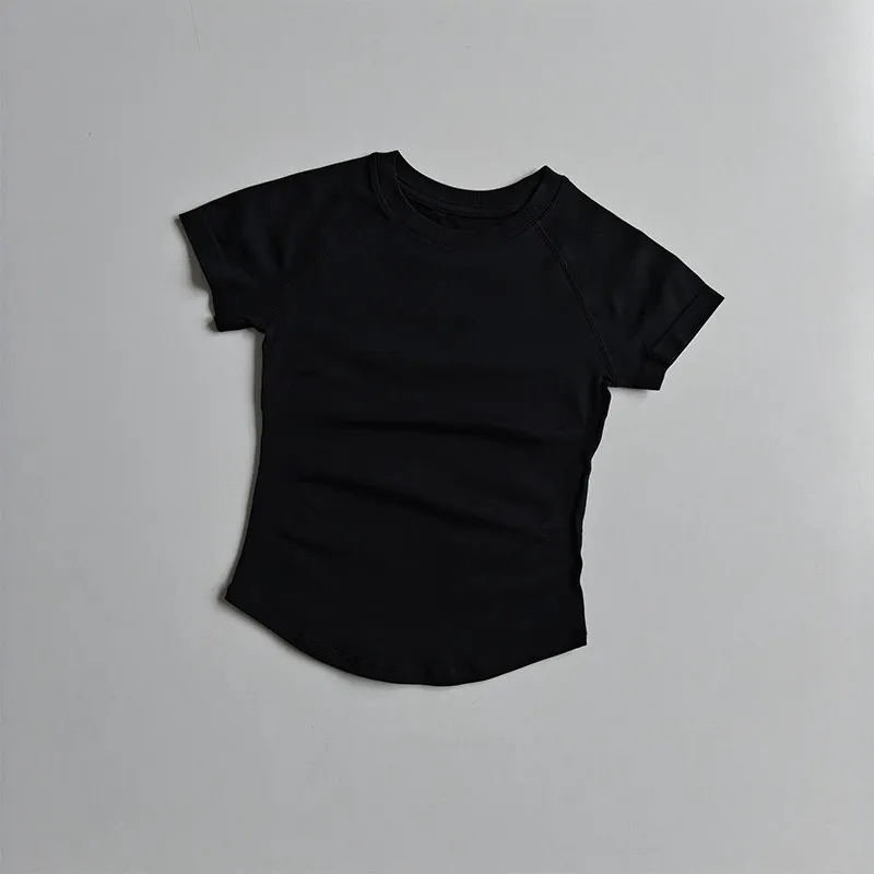 Yoga-Bekleidung Kurzarm-Shirts Damen Sommer Neu Schnelltrocknend Outdoor Fitness Lauf-Top Gym-Outwear Trainings-Sport-T-Shirt – Detail 11