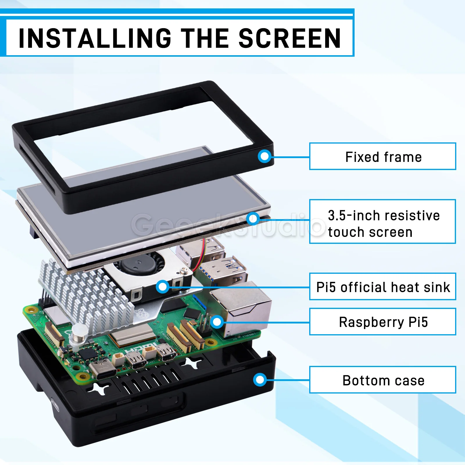 Imagem -04 - Display com Caixa Abs e Kit Refrigerador Ativo Framboesa pi 35 480x320 Pixels