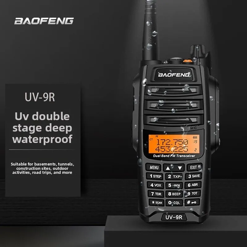 Baofeng UV9R Waterproof Dual Band High Power Radio Digital FM Handheld Transceiver for Marine Construction Outdoor Self-driving