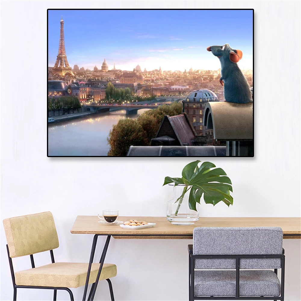 Disney ratatouille animação filme cartaz da lona arte da parede decoração casa impressão família cozinha sala de jantar decoração