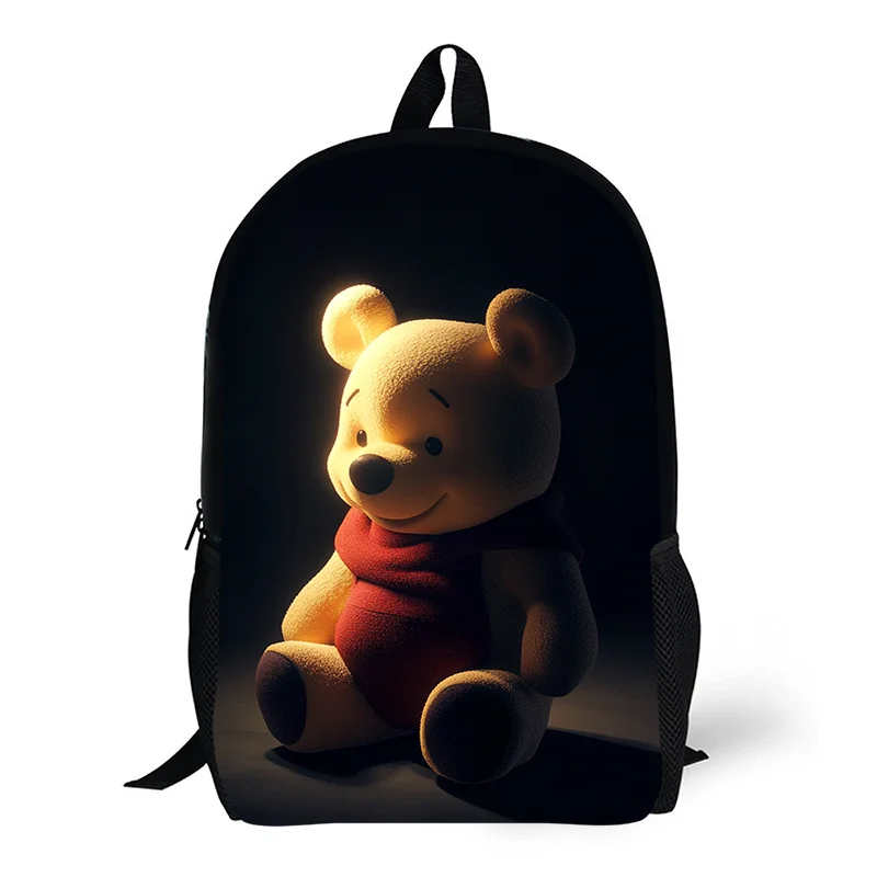 

1pc cute Winnie the Pooh sitting printed backpack, student backpack, gift, suitable for daily commuting use