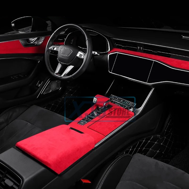 

Fit For Audi A6 C8, A7 RS7 2019-2024 Luxurious Suede Pretective Armrest Shell Central Lid Cap Shell Cover Dashboard Panel Trim