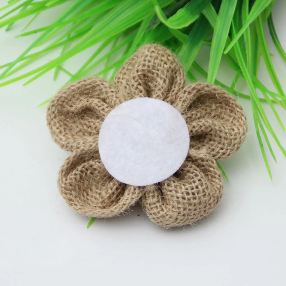 

10Pcs Burlap Lace Flowers Jute Rose Rustic Vintage Bridal Lace Wedding Party Home Decor DIY Craft Making Vintage Hessian Flowers