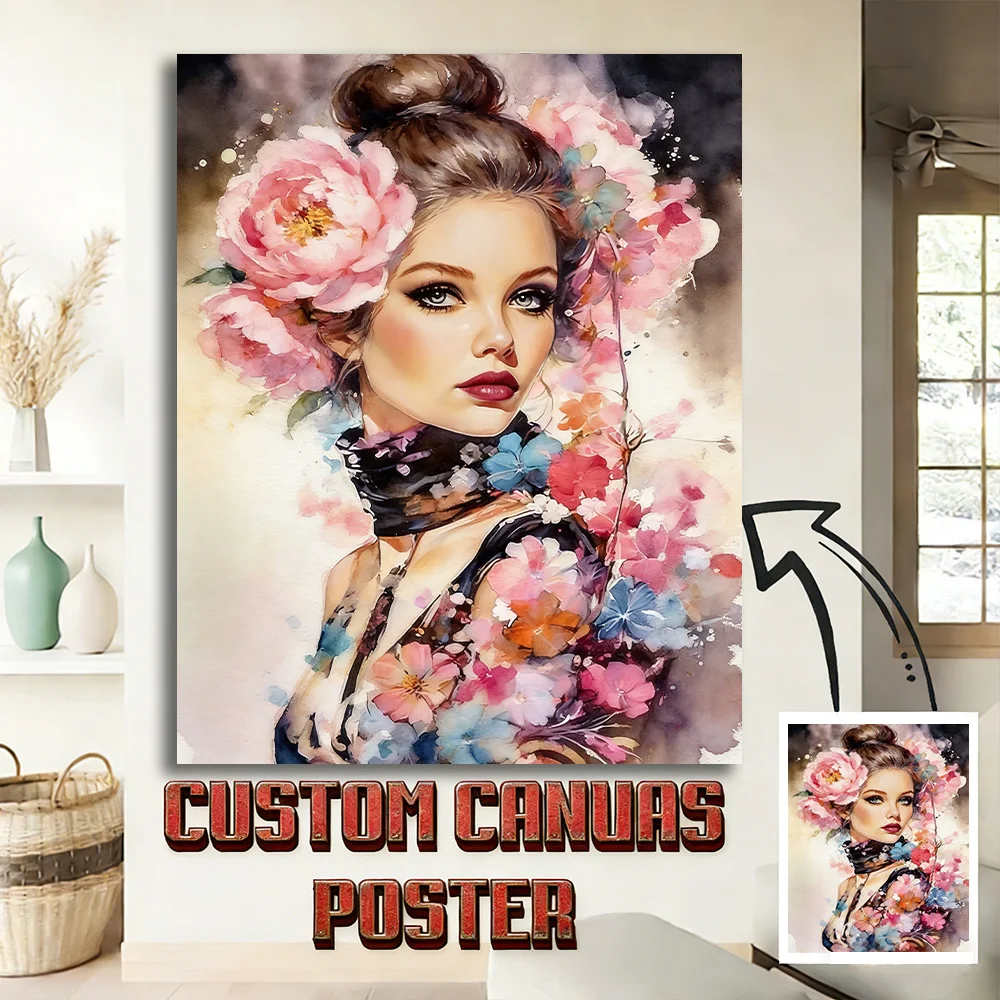Custom Personal Photos With Frames Canvas Paintings Custom Posters Birthday Gifts Art Photos Pets Wedding Photos Business Logo