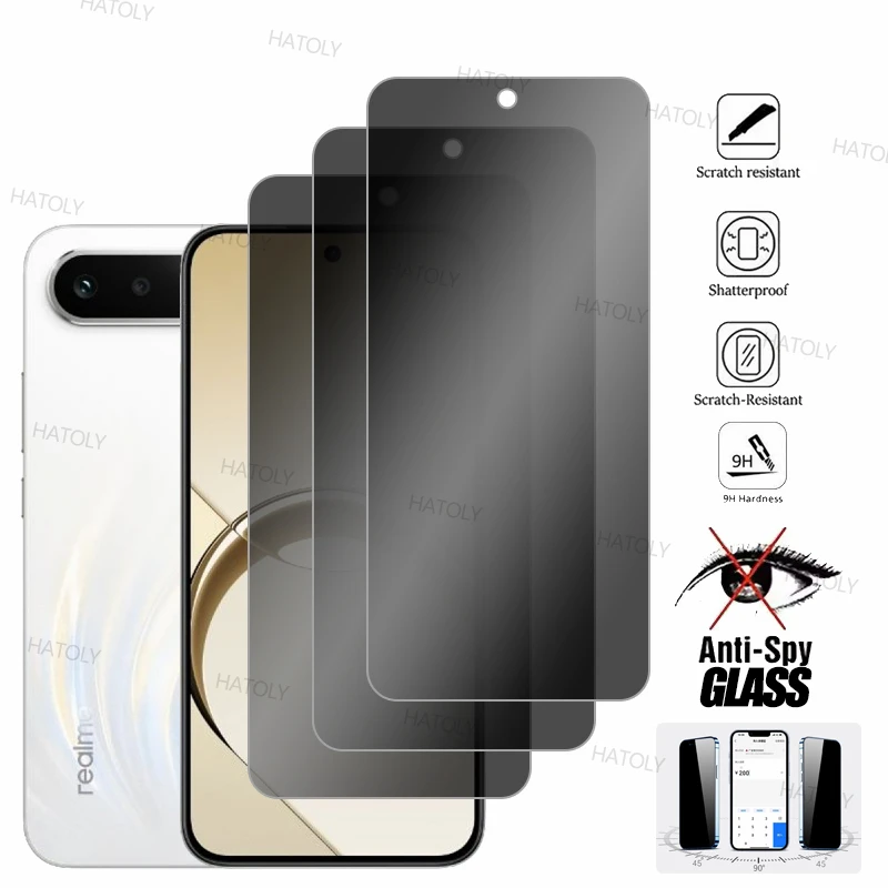 

3/2/1PCS Privacy Screen Protector For Realme 16 Anti-Spy Phone Glass Realme 16 Privacy Protective Tempered Glass For Realme 16