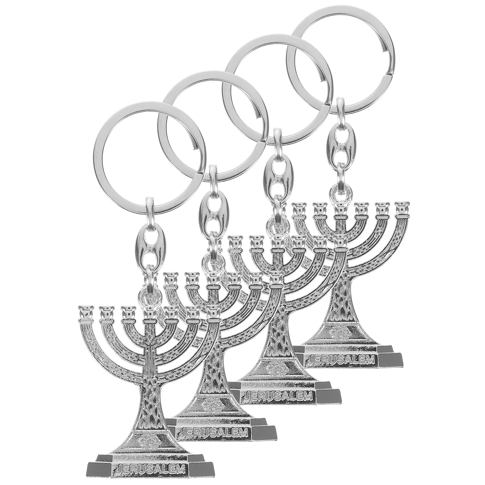 Hanukkah Party Supplies Gift Hanging Key Fob Small Keychain Accessories Mens Silver Ring