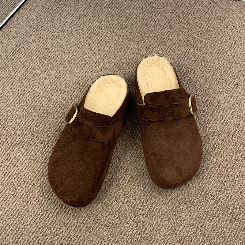 الخريف والشتاء منصة جديدة الشتاء المخملية باوتو المرأة نِعال من الفراء 2025 أحذية قطنية الرجعية #4