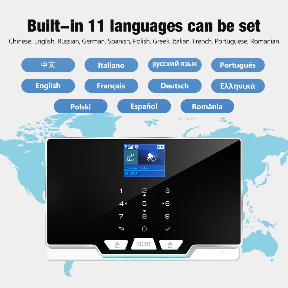KERUI G20 WIFI GSM Alarm Panel mit Bewegungssensor, Türsensor, Tuya Smart Alarm Host für Home Security Smart Life APP Steuerung