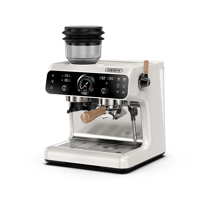 HiBREW Dual Therｍoblocks Barista Pro Espressomachine Ingebouwde molen One-touch Americano voor Cafe Hotel Restaurant H7B