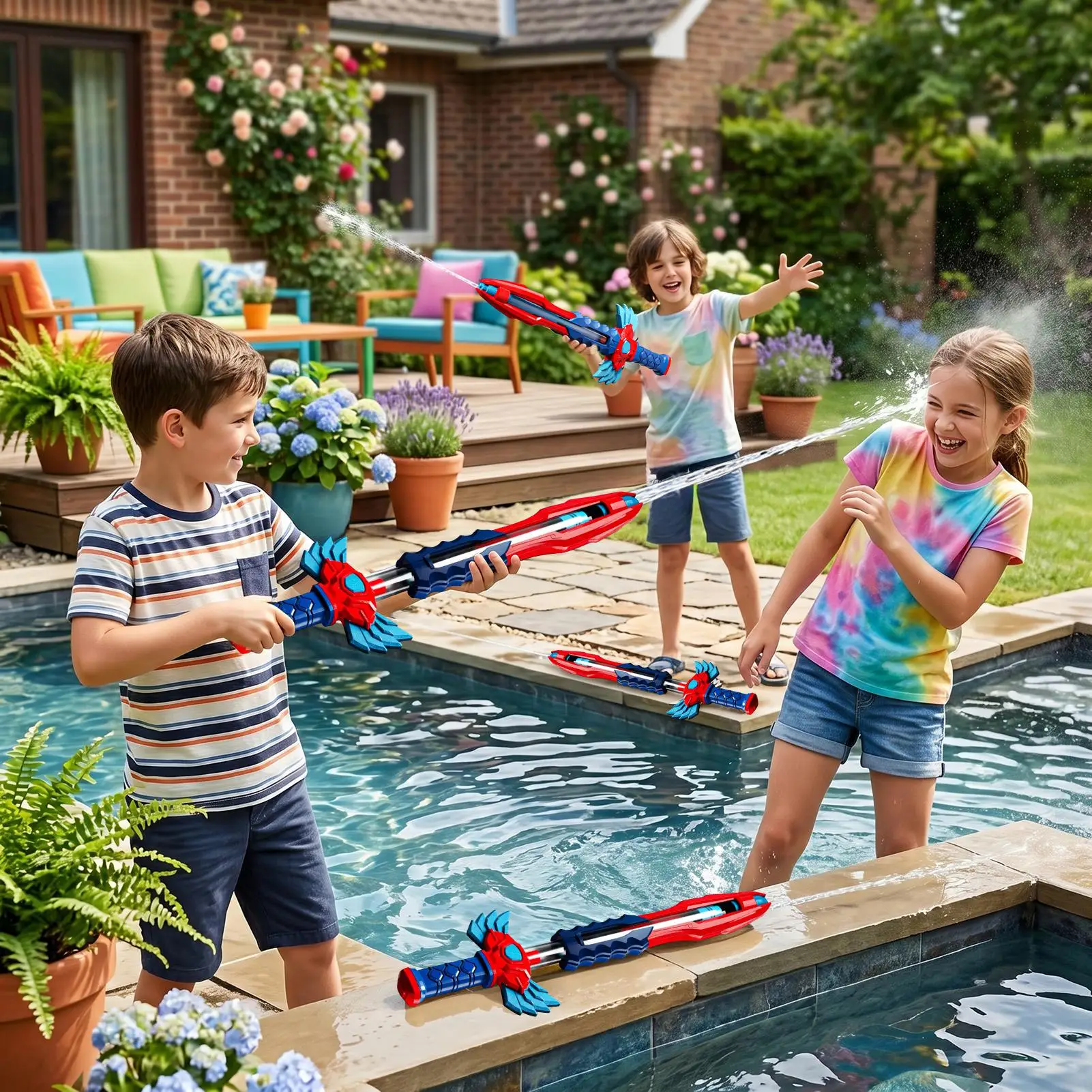 

Mini Mecha Sword Water Gun Kids Toy Waters Blaster Summer Outdoor Games Splashing Soaker Summer Beach Party Games Children Gift